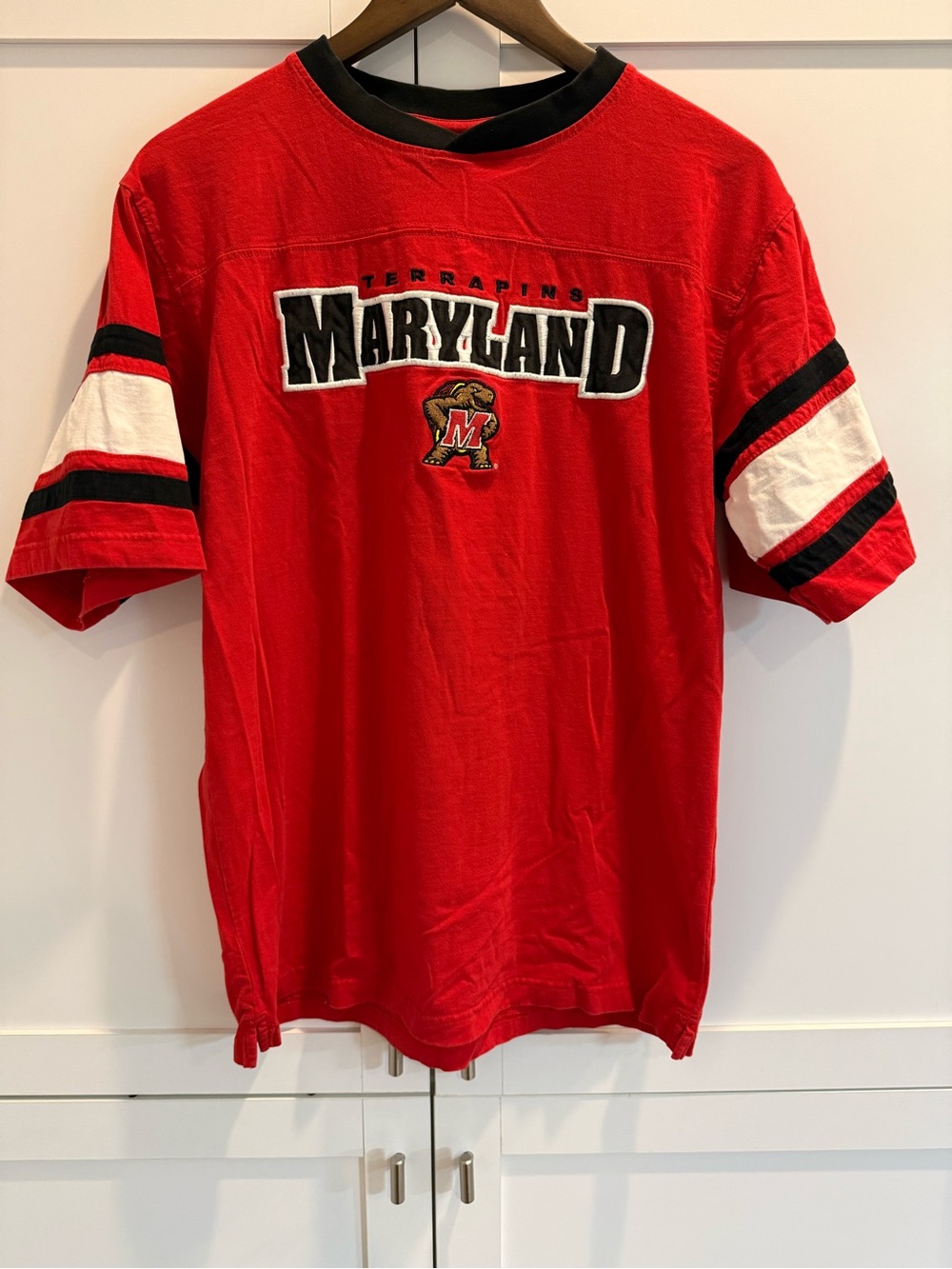 Maryland Terrapins NCAA Football Jersey Shirt M Embroidered Red Terps